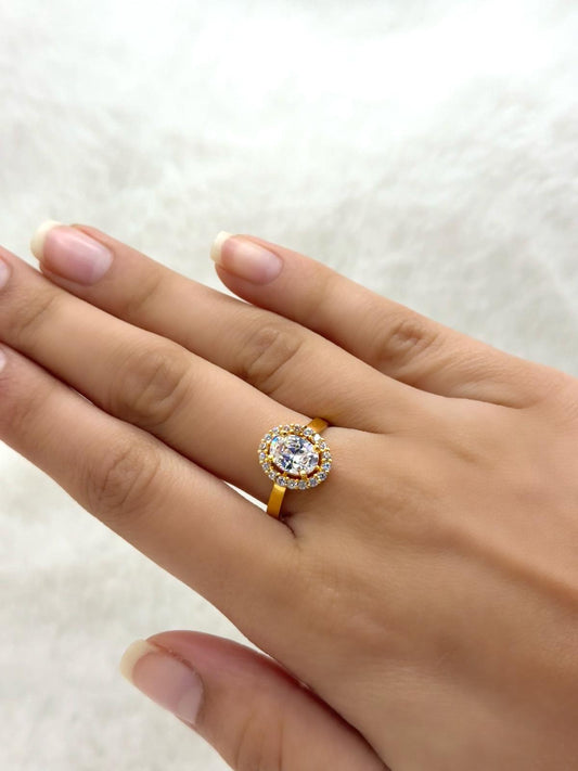 Oval Whisper Ring- White