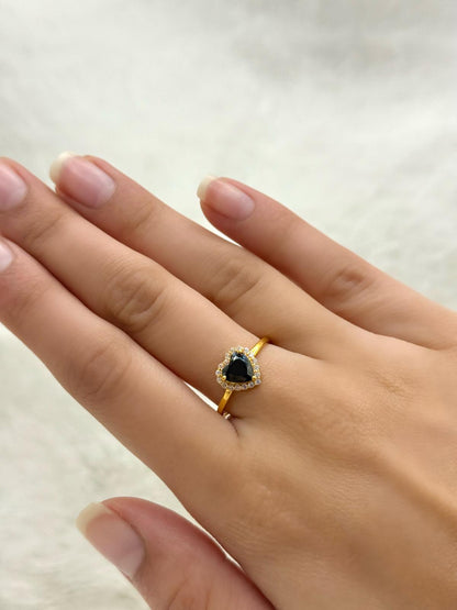 Queen Of Heart Ring- Black