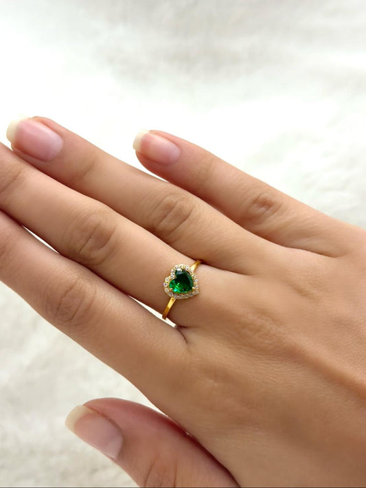 Queen Of Heart Ring- Green