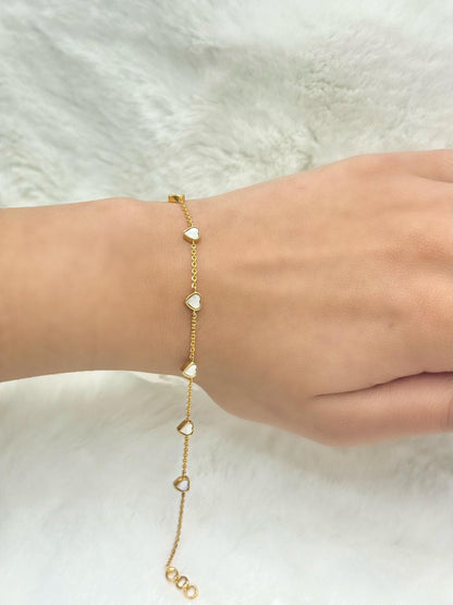 Queen Of Hearts Bracelet - White