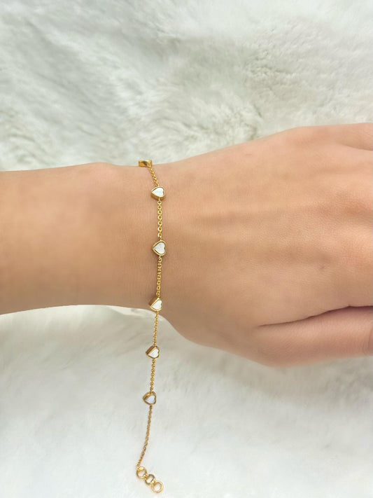 Queen Of Hearts Bracelet - White