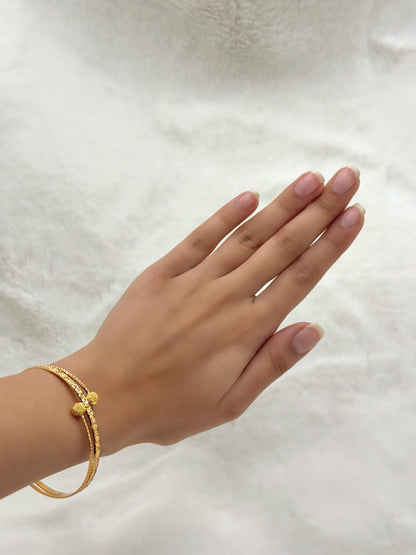 TwinBead Gold Bangle