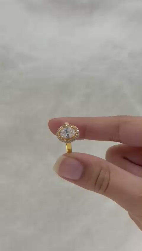 Oval Whisper Ring- White