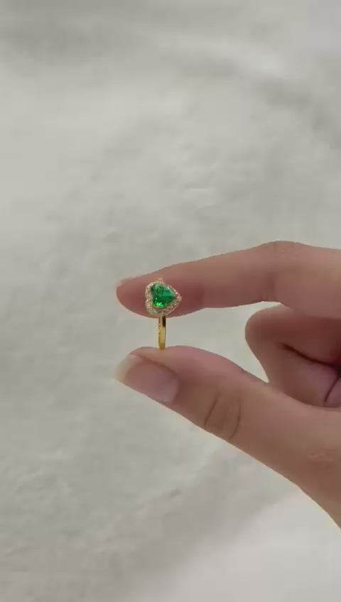Queen Of Heart Ring- Green
