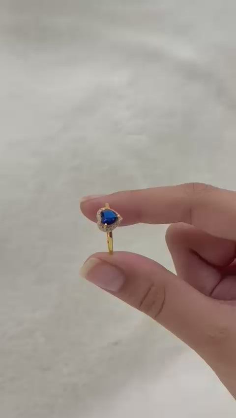 Queen Of Heart Ring- Blue