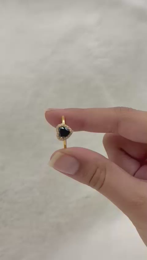 Queen Of Heart Ring- Black